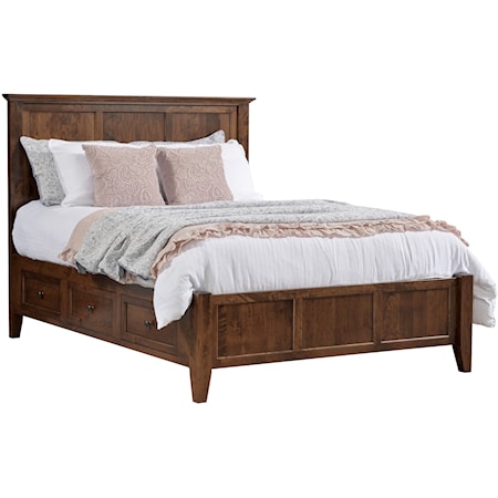Queen PANEL BED W/ DRAWER UNITS RAISED 6''