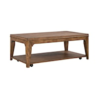 Rustic Cocktail Table with Lower Shelf