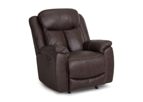 Casual Power Rocker Recliner with Pillow Arms