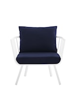 Modway Riverside Riverside Coastal Outdoor Patio Aluminum Armchair - White/Navy