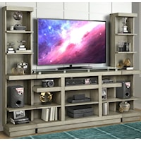 Contemporary Entertainment Center with Open Shelf Storage