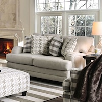 Transitional Love Seat with Sloped Arms