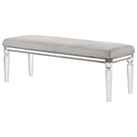 Glam Upholstered Bed Bench with Mirrored Accents