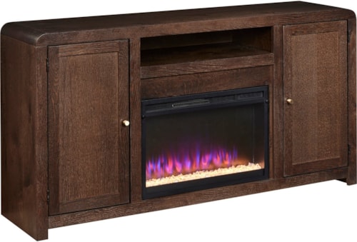 Contemporary 66" Fireplace Console with Wire Management