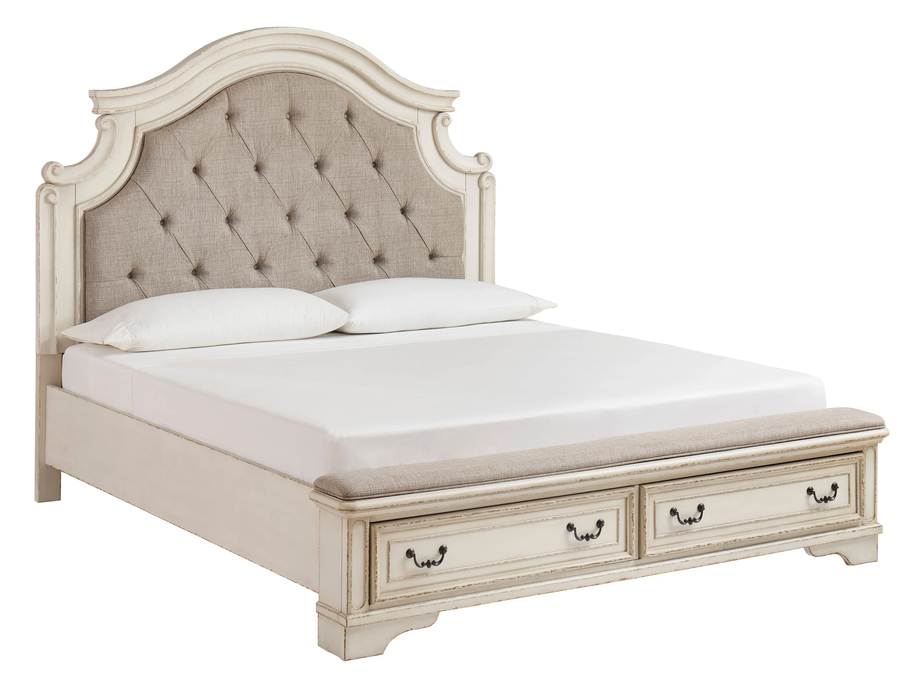 Signature Design by Ashley Realyn B743B18 Queen Upholstered Storage Bed, Furniture and ApplianceMart