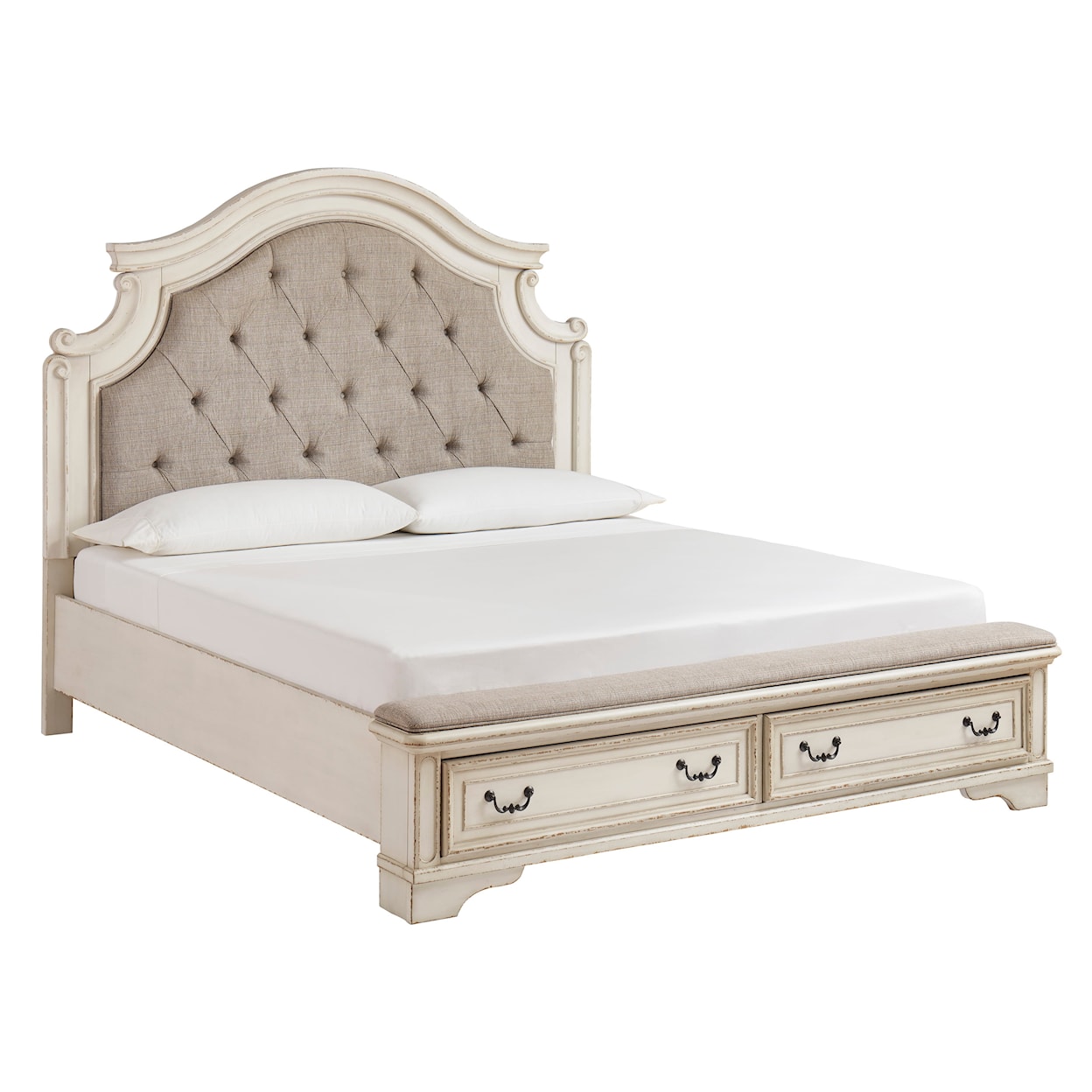 Ashley Signature Design Realyn Cal King Upholstered Storage Bed