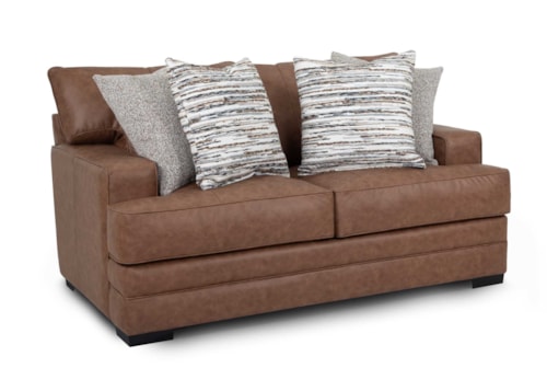 Transitional Loveseat with Throw Pillows