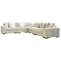 Contemporary 5-Piece Sectional Sofa with Reversible Cushions