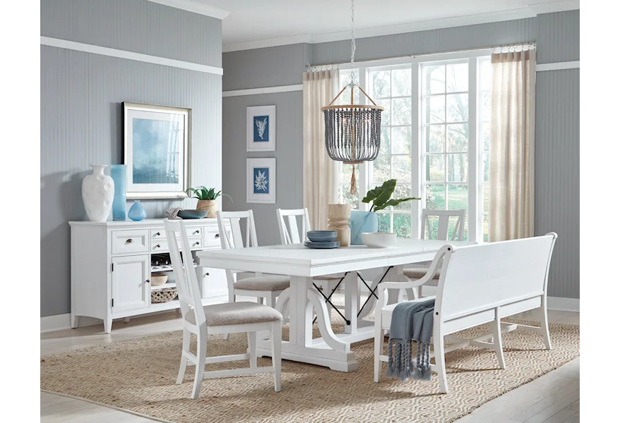 Heron Cove Dining Dining Set with Bench by Magnussen Home at Reeds Furniture