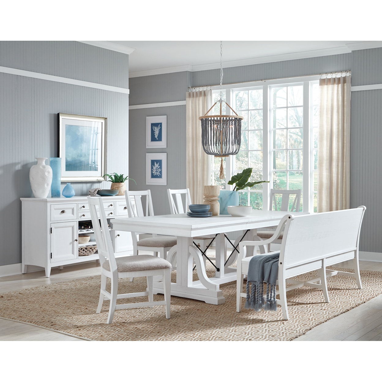 Magnussen Home Heron Cove Dining Dining Set with Bench