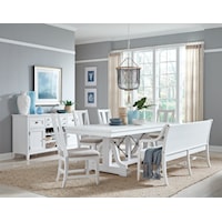 Traditional 6-Piece Dining Set with Bench