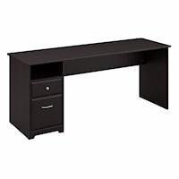 Cabot 72W Computer Desk with Drawers in Espresso Oak