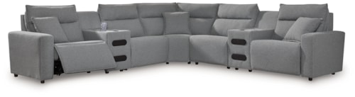 7-Piece Power Reclining Sectional With Audio Consoles