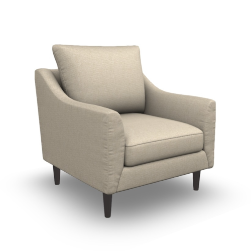 Mid-Century Modern Upholstered Chair with Reversible Seat Cushion