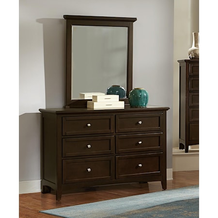 6-Drawer Dresser and Vertical Mirror Set