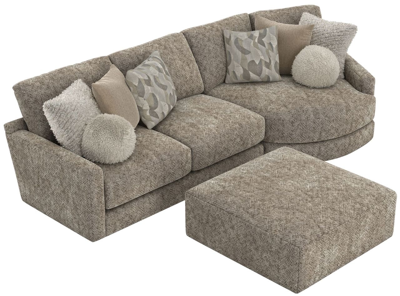 Jackson Furniture Turner 3-Piece Sectional Sofa with Cocktail Ottoman
