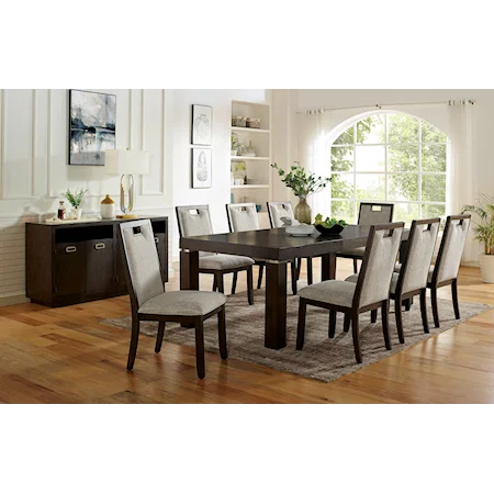 Contemporary 9 Piece Dining Table Set