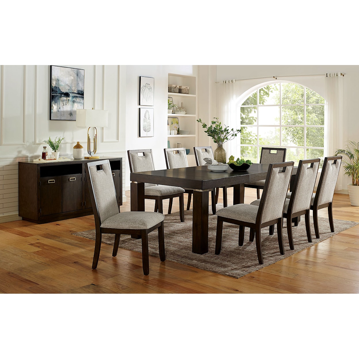 Furniture of America - FOA Caterina 9 Pc. Dining Table Set