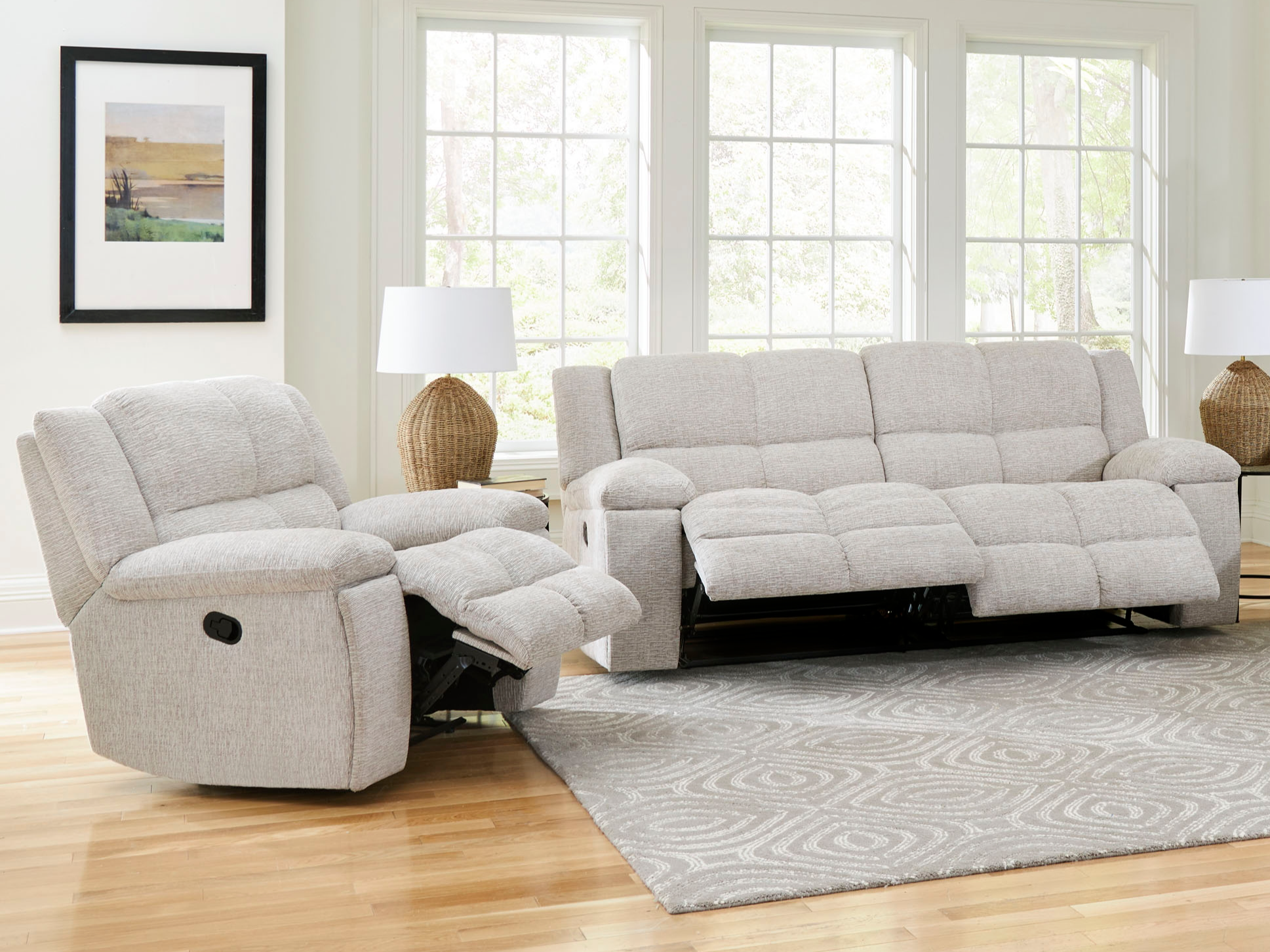 Manual Reclining Sofa and Recliner Set