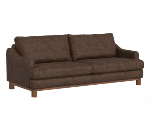 Transitional Sofa with Exposed Wood Legs