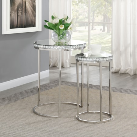 Addison 2-piece Mirror Top Nesting Tables