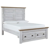 Farmhouse Queen Panel Storage Bed