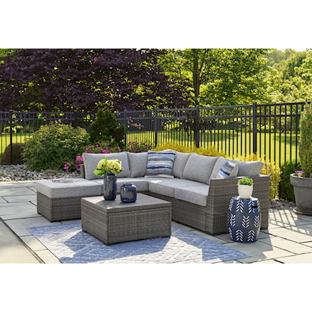 Outdoor Sectional Set with Ottoman &amp; Table