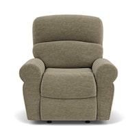 Casual Rocking Recliner with Rolled Armrests