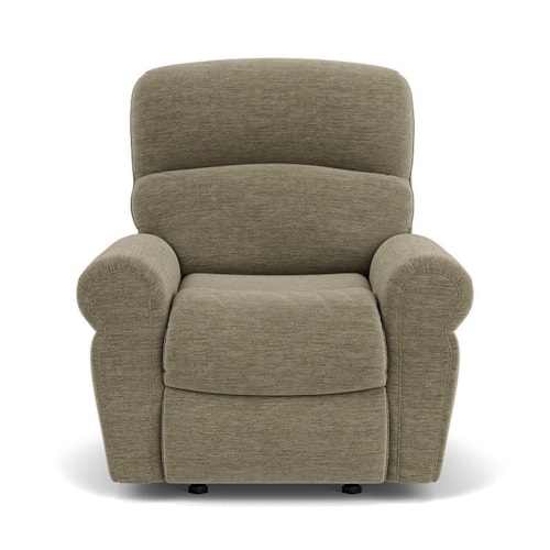 Casual Rocking Recliner with Rolled Armrests