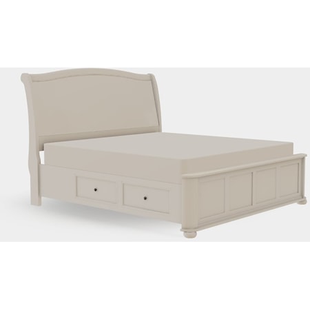 King Upholstered Bed Left Drawerside