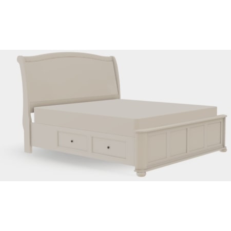 King Upholstered Bed Left Drawerside