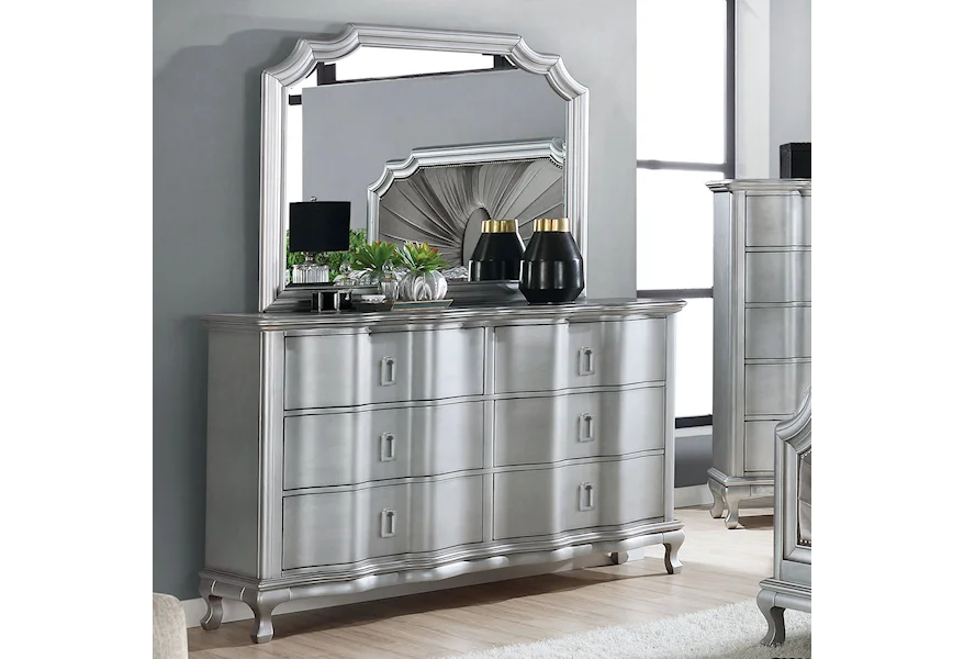 Aalok Dresser and Mirror Set by Furniture of America at Dream Home Interiors
