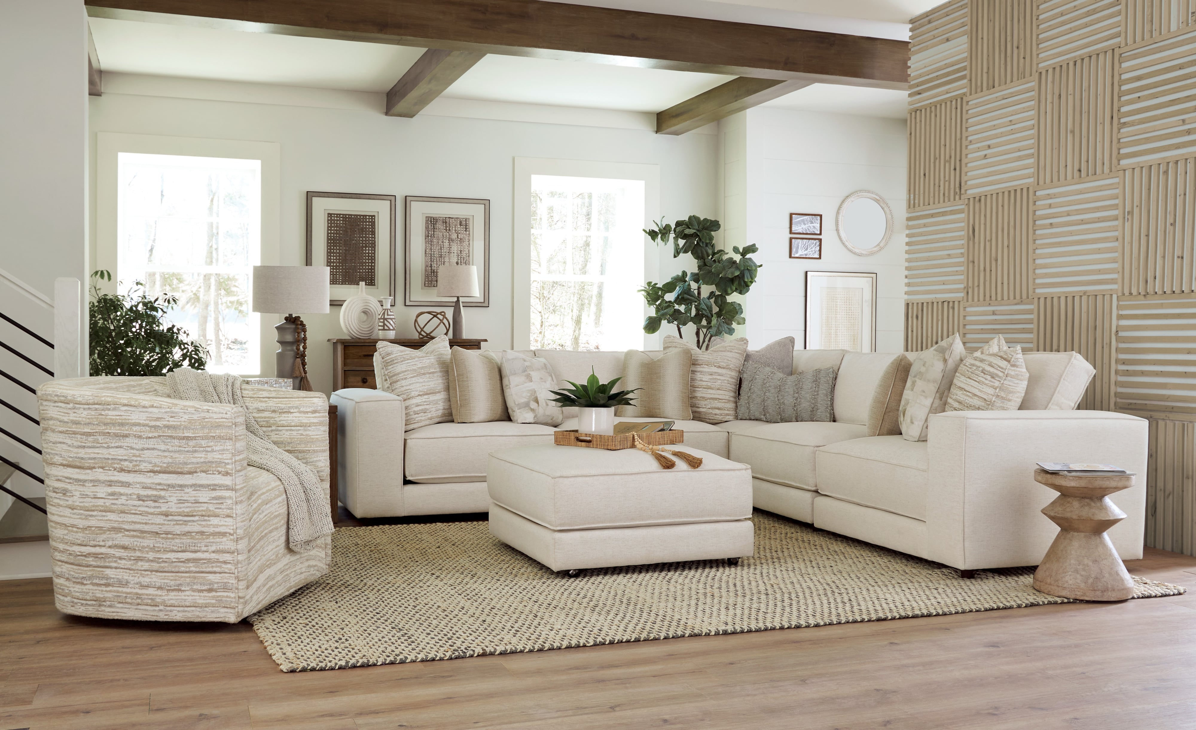 Craftmaster 7348 Modular Sofa with 4 Seats and 1 Ottoman