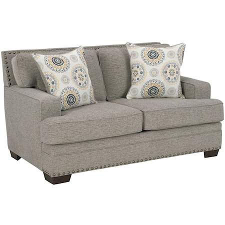 Transitional Loveseat with Nailhead Trim