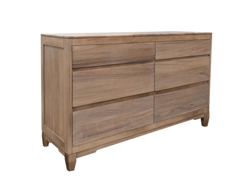 Contemporary 6-Drawer Dresser with Microfiber Lining