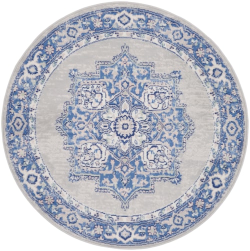 5'  Grey Blue Round Rug