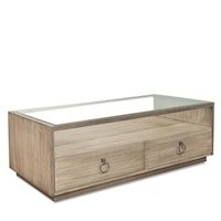 Rectangle Cocktail Table with Beveled-Edge Glass Top