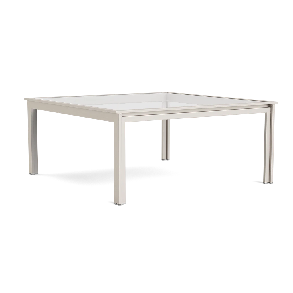 Modern 45" Sq. Glass-Top Chat Table