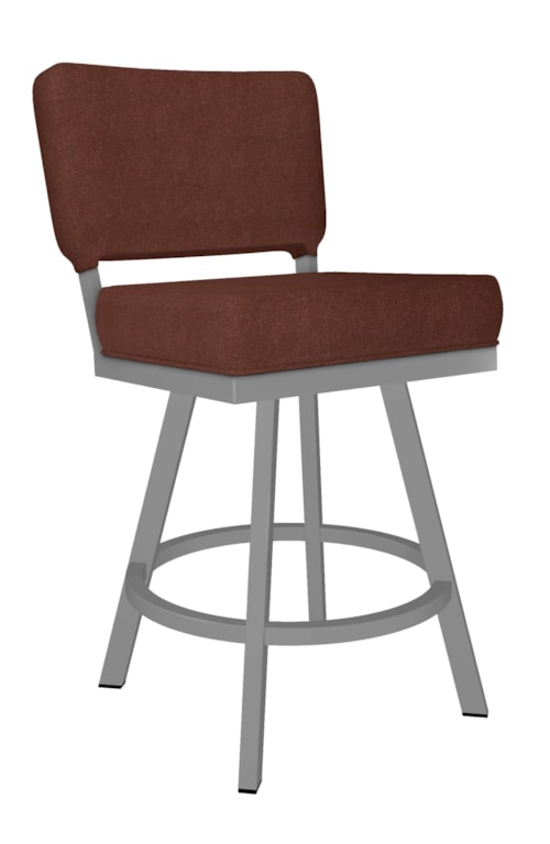 Miami Angled Swivel With Back, No Arms 34" Tall Barstool With Welt