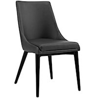 Viscount Contemporary Vegan Leather Dining Chair - Black