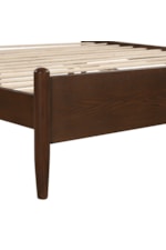 New Classic Ian Mid-Century Modern King Platform Bed with Upholstered Headboard