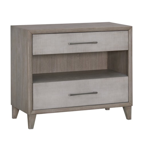 Coastal Open Nightstand with USB and USB-C Outlets
