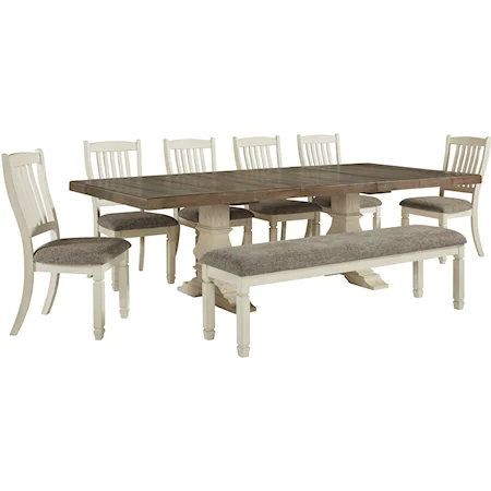 8-Piece Dining Set with Bench