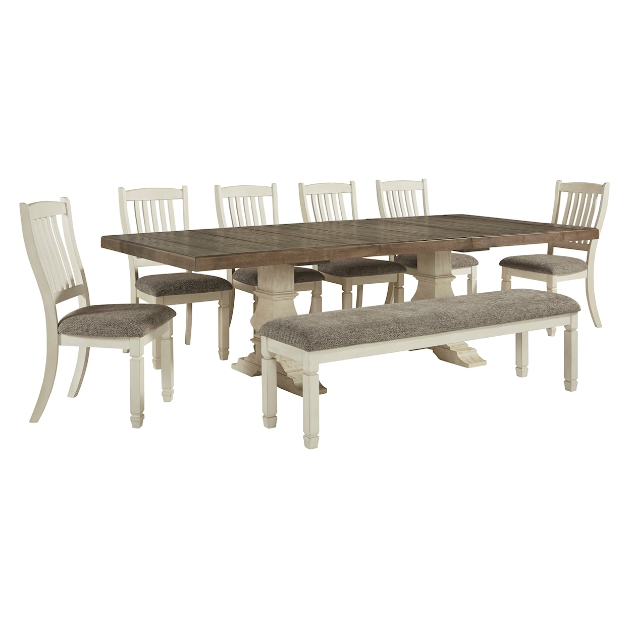 Ashley Furniture Signature Design Bolanburg 8-Piece Dining Set with Bench