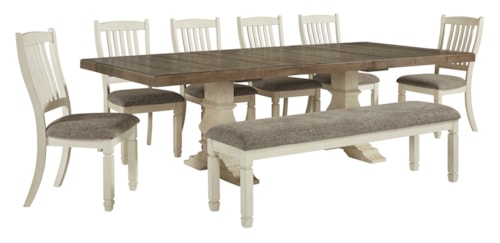 8-Piece Dining Set with Bench