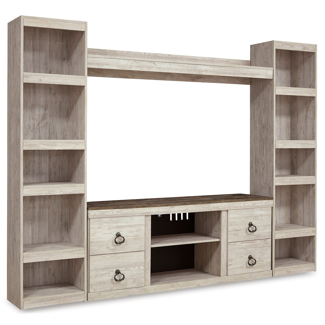 Signature Design Willowton Entertainment Center with Bridge