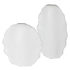 Uttermost Ruffled Ruffled Feathers Modern White Vases S/2