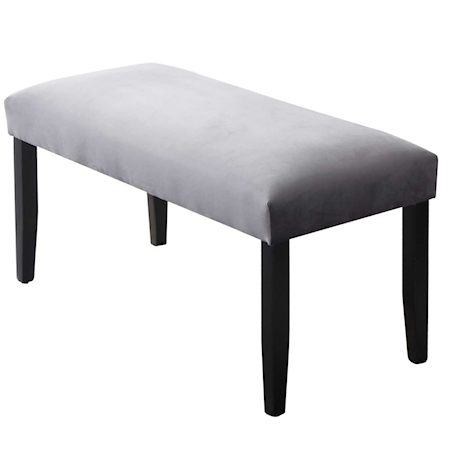 Gray Velvet Dining Bench