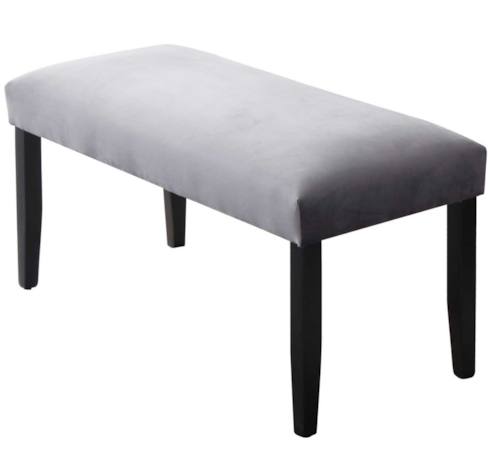 Gray Velvet Dining Bench