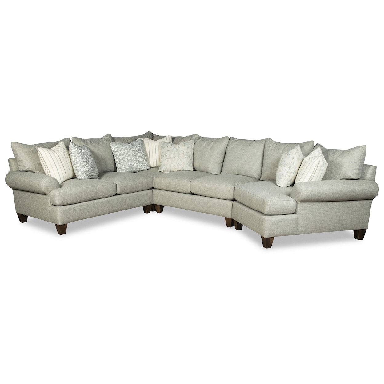 Paula Deen by Craftmaster P781650 5-Seat Sectional Sofa w/ RAF Cuddler